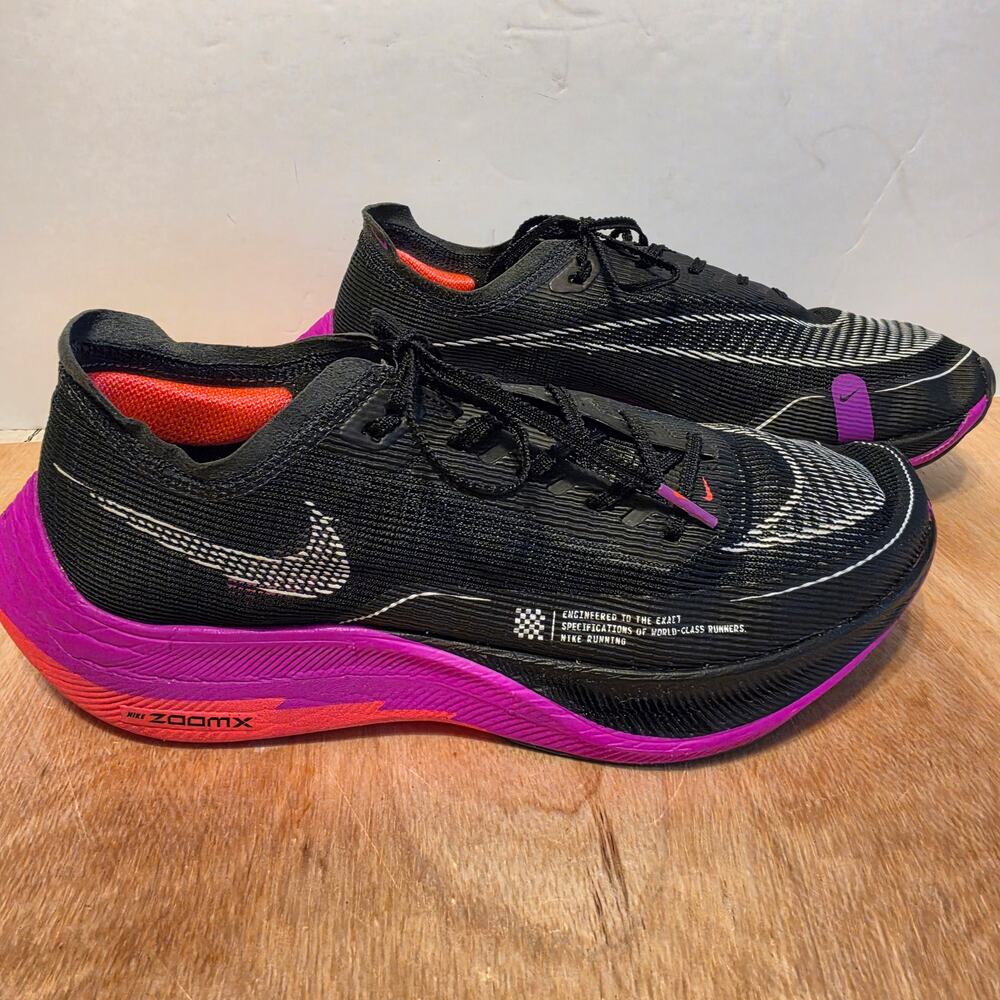 Nike ZoomX VaporFly Next%2 "Raptors" Running Shoes Blk purple, crimson 10.5